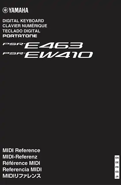 yamaha雅马哈PSR-E463 PSR-EW410 MIDI Reference